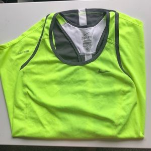 Nike neon yellow dri-fit tank